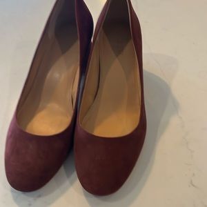 Burgundy suede heels from j crew